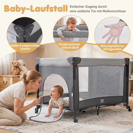 5-in-1 Baby Pack and Play with Mattress – Black