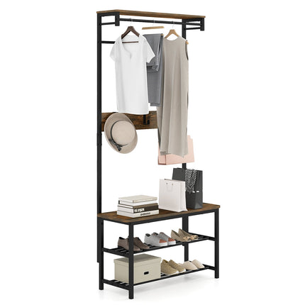 5-in-1 Hallway Organizer with Bench & Shoe Storage