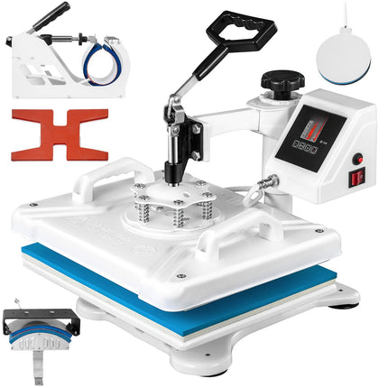 5-in-1 Heat Press Machine, 12x15 In, 1250W, Swing-Away