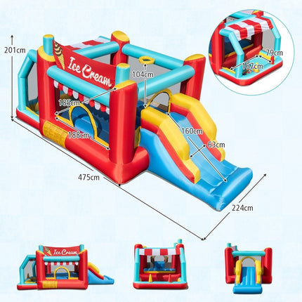 5-in-1 Inflatable Bounce House with Slide & Ball Pit