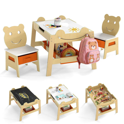 5-in-1 Kids Activity Table Set with Storage