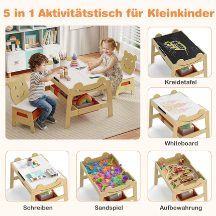 5-in-1 Kids Activity Table Set with Storage