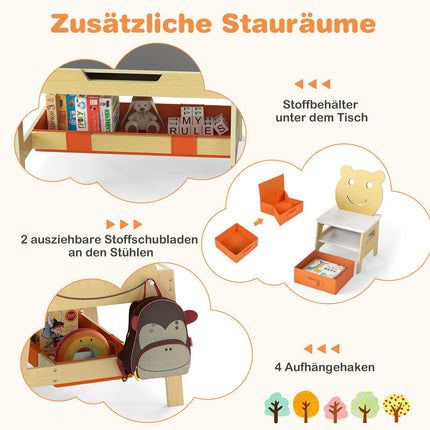 5-in-1 Kids Activity Table Set with Storage