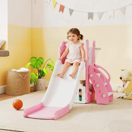 5-in-1 Kids Slide Set with Basketball Hoop and Telescope