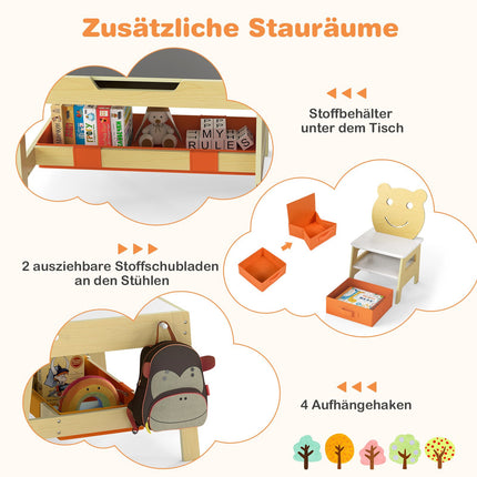 5-in-1 Kids Table Set with Chalkboard & Storage