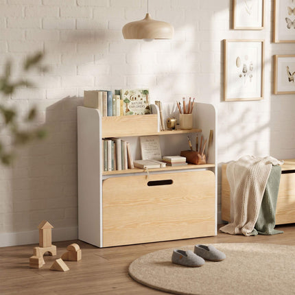 5-in-1 Kids Table Set with Storage and Bookshelf