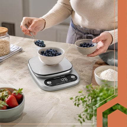 5kg Electronic Kitchen Scale, Stainless Steel, Tare Function