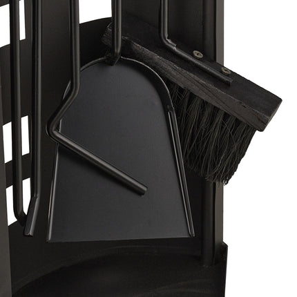 5-piece fireplace set in black