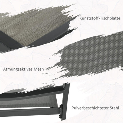 5-piece patio seating area - Dark gray Mesh chairs and table
