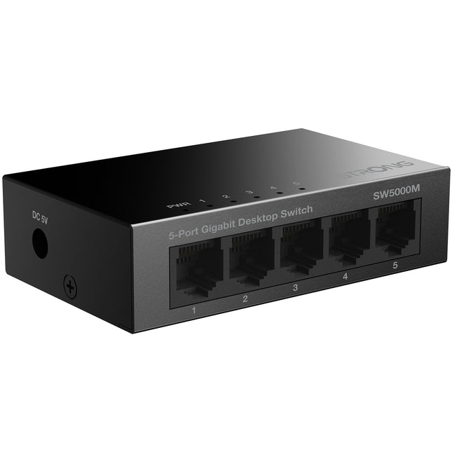 5-port Gigabit switch Metal Black