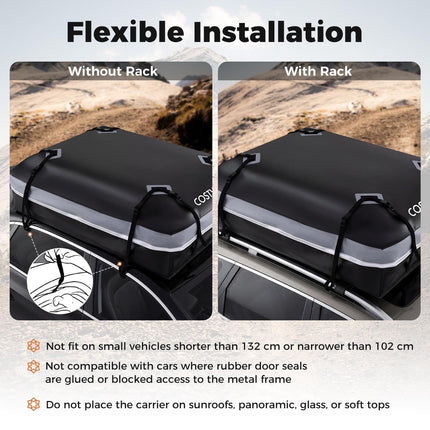 600L Car Roof Box, Waterproof PVC, Anti-Slip Mat, Lock