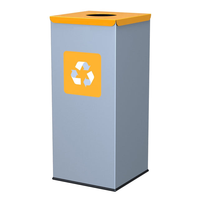 60L Vierkante Recyclingbak, Geel - Afvalscheiding