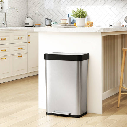 60L Stainless Steel Pedal Bin with Soft-Close Lid