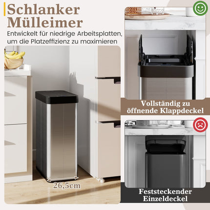 60L Stainless Steel Trash Can with Motion Sensor