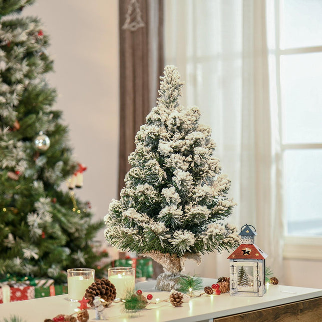 60cm Artificial Christmas Tree with Snow Effect, Indoor Use