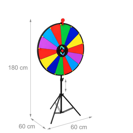 60 cm Multicoloured Prize Wheel with Stand