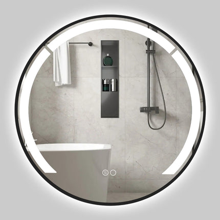 60 cm Round LED Bathroom Mirror with Anti-Fog Feature