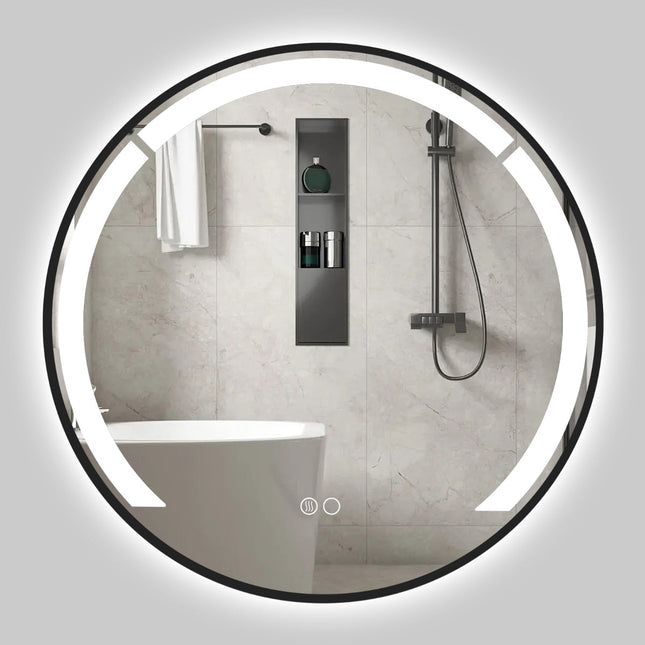 60 cm Round LED Bathroom Mirror with Anti-Fog Feature