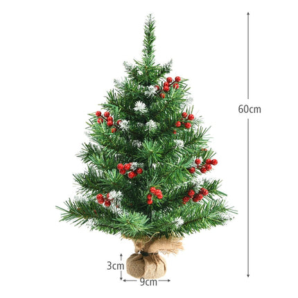 60 cm Tabletop Christmas Tree with PVC Branches & Berries