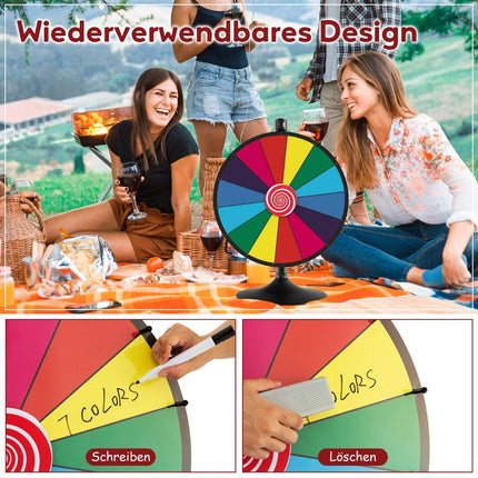 Ø60 cm Wheel of Fortune with stand Prize wheel Height-adjustable competition wheel Colorful