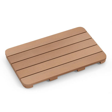 60 x 48 cm toilet mat made of hips wood design, bath mat, load-bearing up to 150 kg, bathroom mat, brown, corrosion-resistant, rust-proof, durable