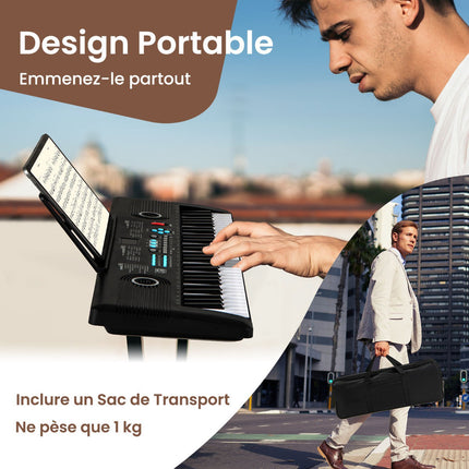 61-Key Beginner Keyboard with Mic and Carrying Case