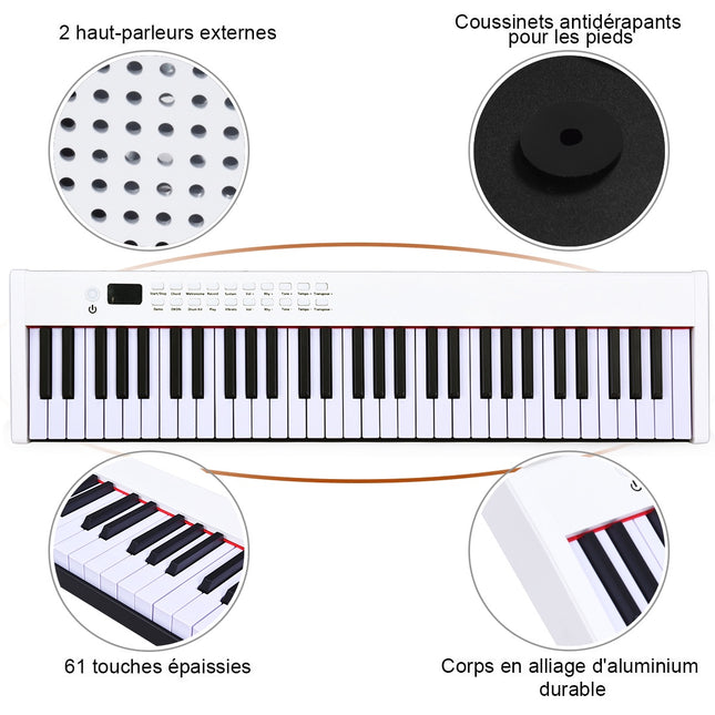 61-Key Digital Keyboard Piano with Case, Weighted Keys