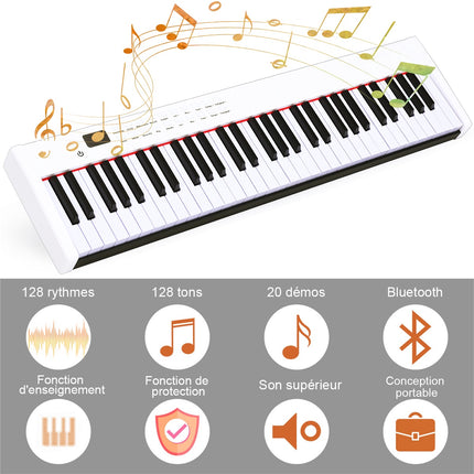 61-Key Digital Keyboard Piano with Case, Weighted Keys