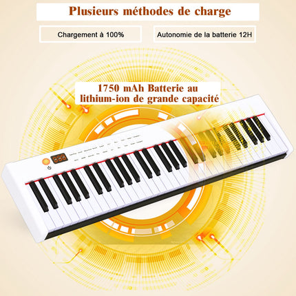 61-Key Digital Keyboard Piano with Case, Weighted Keys