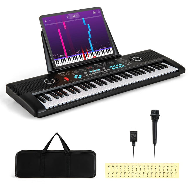 61-Key Digital Piano Keyboard with Stand & Microphone