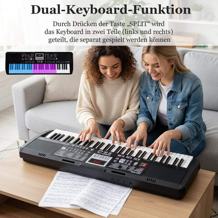 61-Key Electronic Keyboard Set with Adjustable Stand