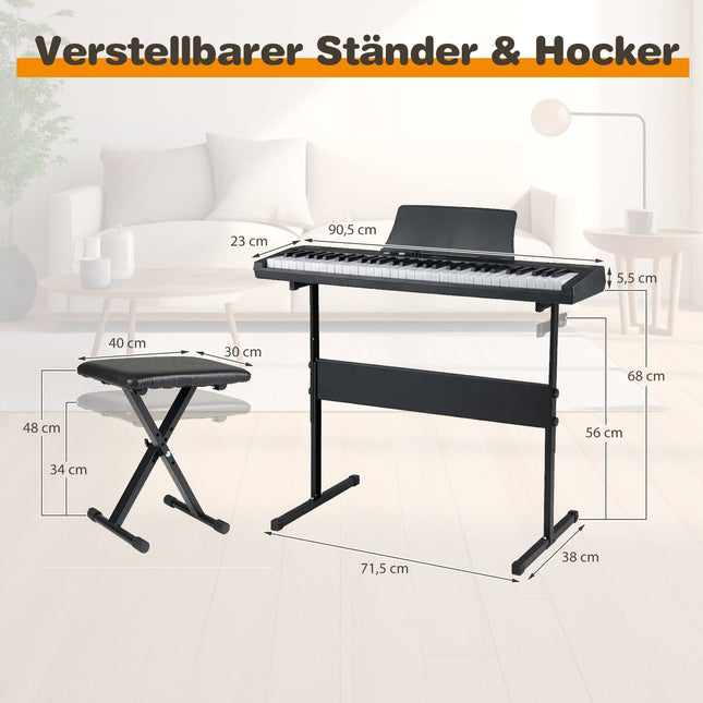 61-Key Electronic Keyboard Set with Adjustable Stand