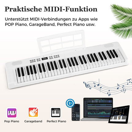 61-Key Foldable Electronic Keyboard with MIDI & Split