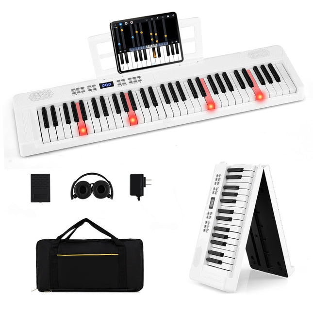 61-Key Foldable Electronic Keyboard with MIDI & Split