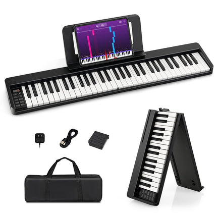 61-Key Folding Digital Piano with Bluetooth & Accessories