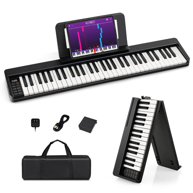 61-Key Folding Digital Piano with Bluetooth & Accessories