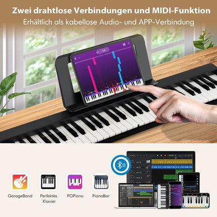 61-Key Folding Digital Piano with Bluetooth & Accessories