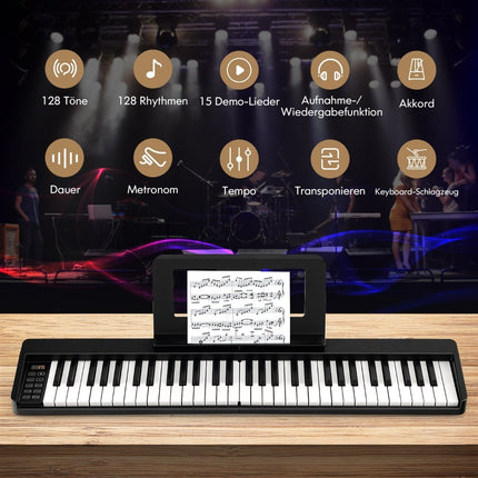 61-Key Folding Digital Piano with Bluetooth & Accessories