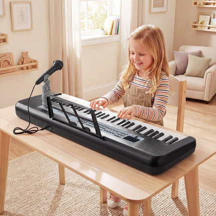 61-Key Kids Piano Keyboard with Adjustable Stand & Mic