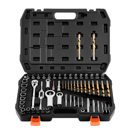 63-Piece Screw Extractor Set With Drill Bits, Taps, Case