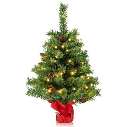64 cm LED Mini Christmas Tree – 50 Lights, Pinecones