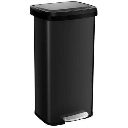 68L Black Kitchen Trash Can with Soft-Close Lid