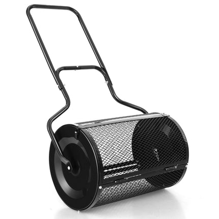 68cm Wide Compost Spreader with Improved Side Bars & U-Shaped Handle Black