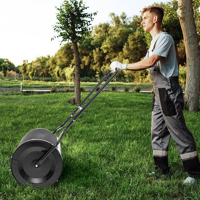 68cm Wide Compost Spreader with Improved Side Bars & U-Shaped Handle Black
