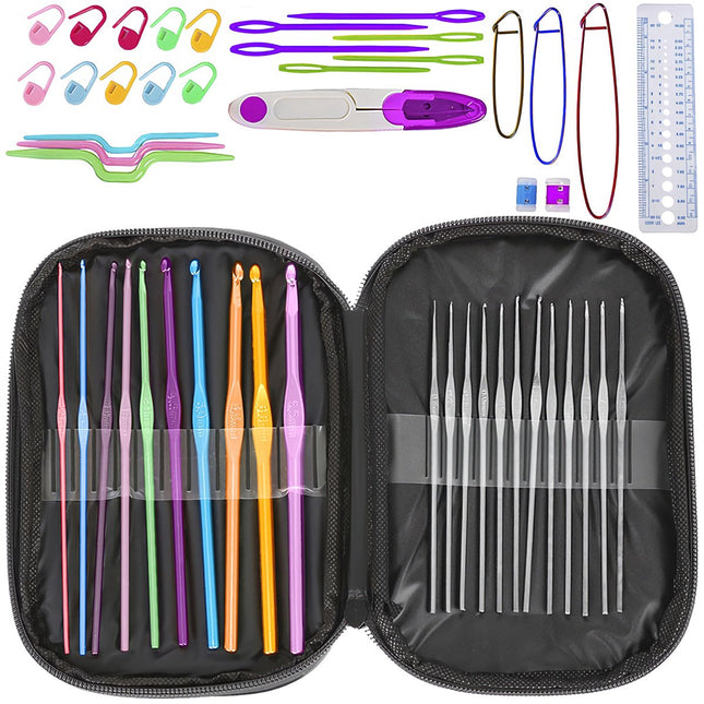 69-Piece Crochet Set with Hooks and Accessories