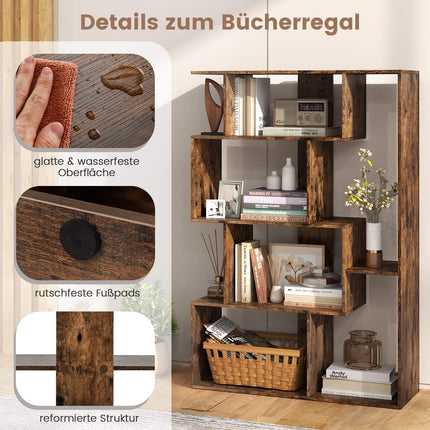 6-Cube Bookshelf with Anti-Tip Safety, Modern Design