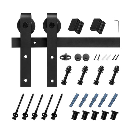 6FT Sliding Barn Door Hardware Kit, 330 lb, Black