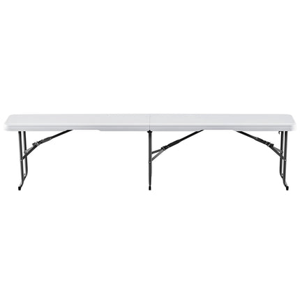 6 Ft Folding Bench, HDPE Seat, 2-Pack, White