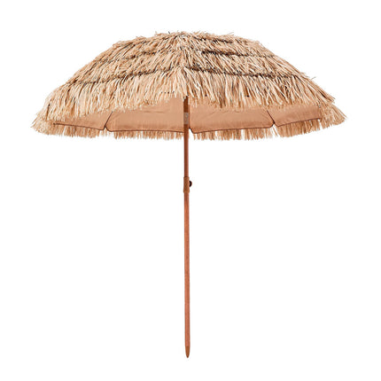 6 Ft Tiki Thatched Patio Umbrella With Tilt, 8-Rib