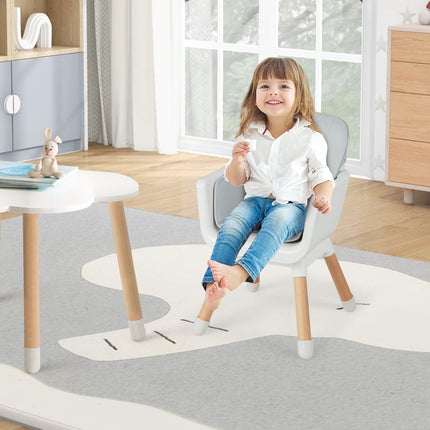 6-In-1 Convertible Baby High Chair, Adjustable Legs, Gray